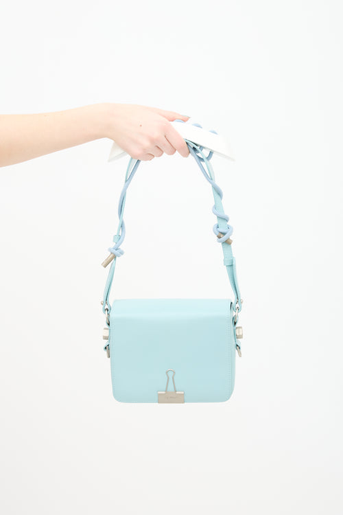 Off-White Leather Binder Clip Padded Shoulder Bag