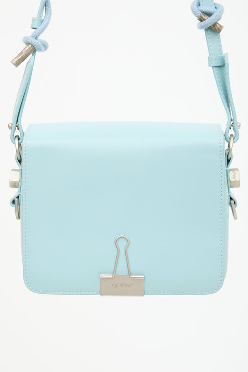Off-White Leather Binder Clip Padded Shoulder Bag