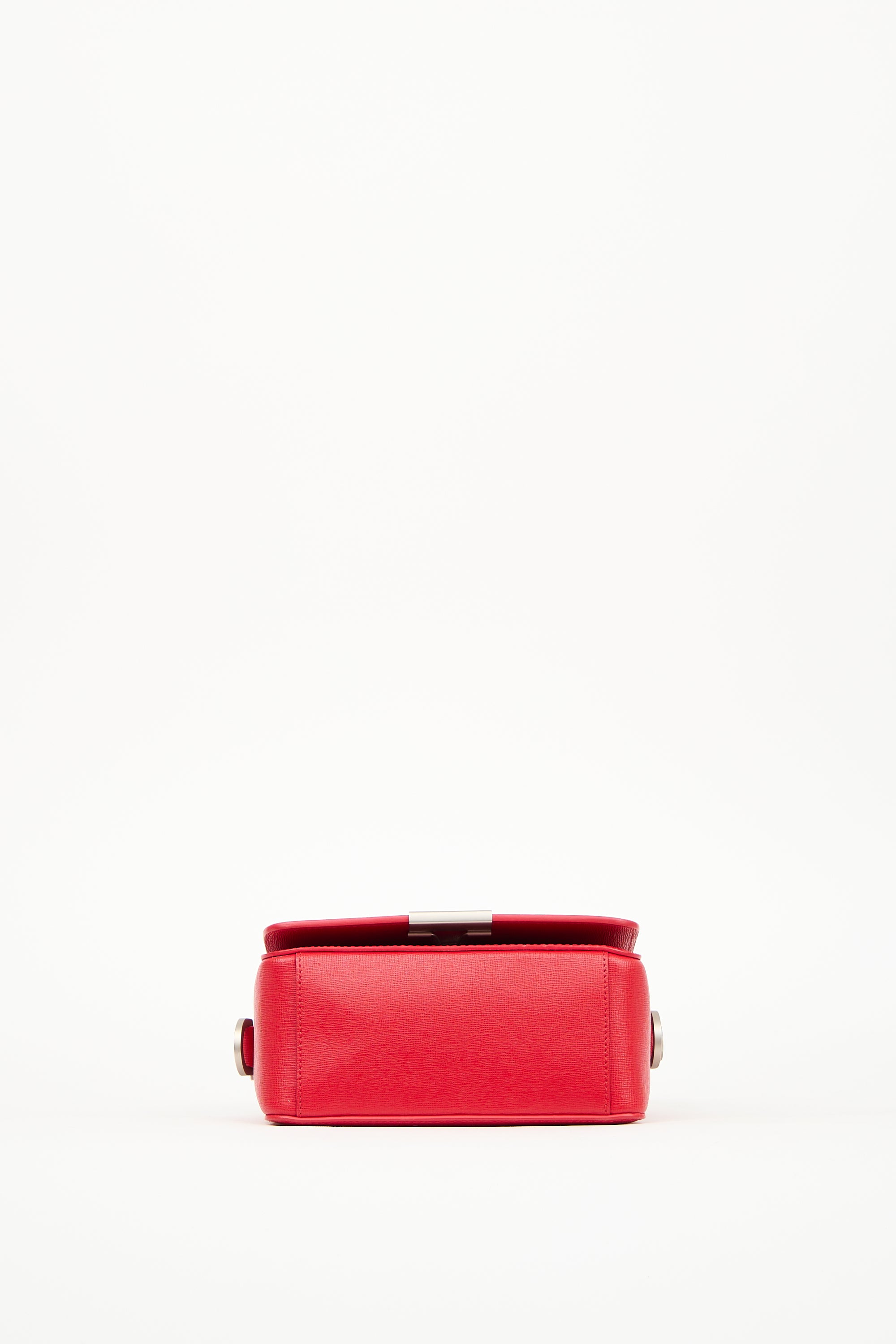 Off-White Red & Multi Saffiano Leather Logo Flap Bag