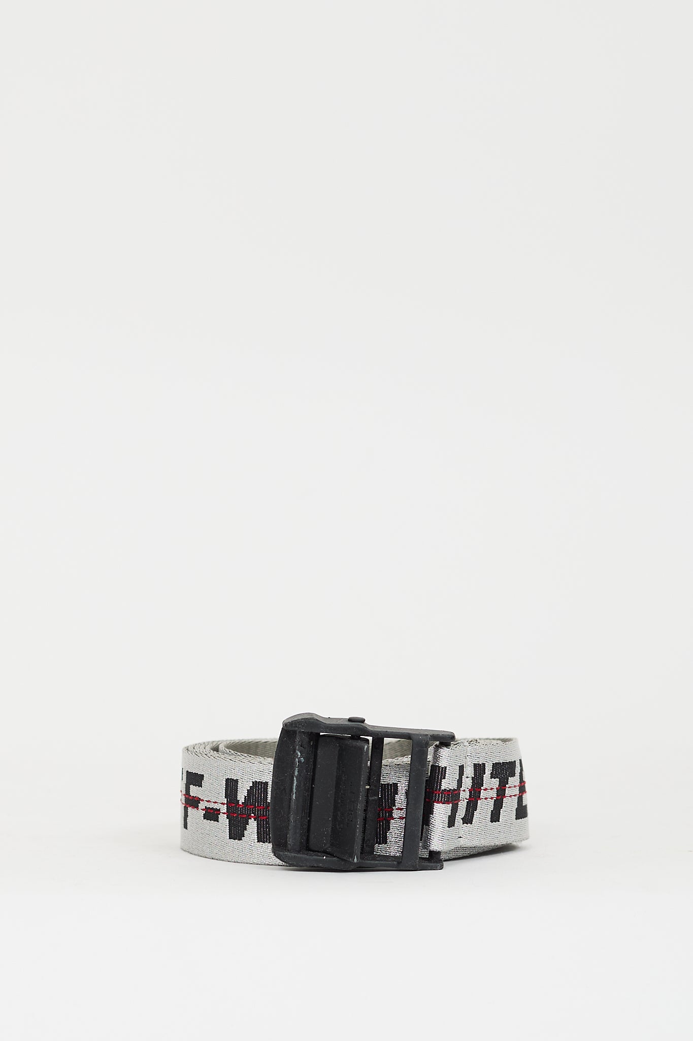 Off-White Silver Industrial Logo Long Belt