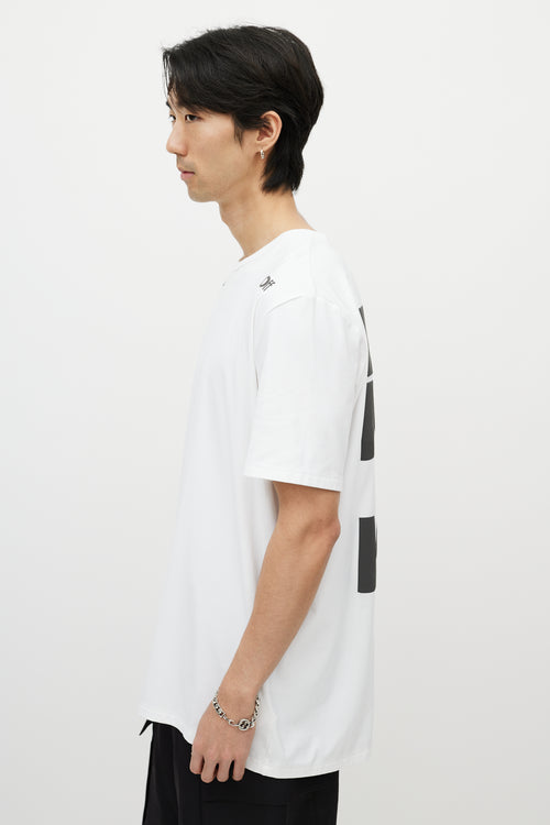 Off-White White & Blue Reflective Logo T-Shirt