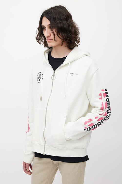 Off-White White & Multicolour Impressionism Logo Hoodie