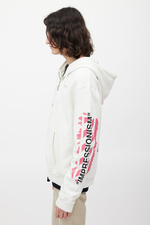 Off-White White & Multicolour Impressionism Logo Hoodie