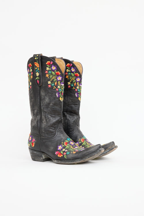 Old Gringo Leather Floral Embroidered Cowboy Boot