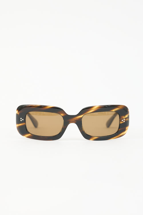 Oliver Peoples Saurine Rectangular Sunglasses