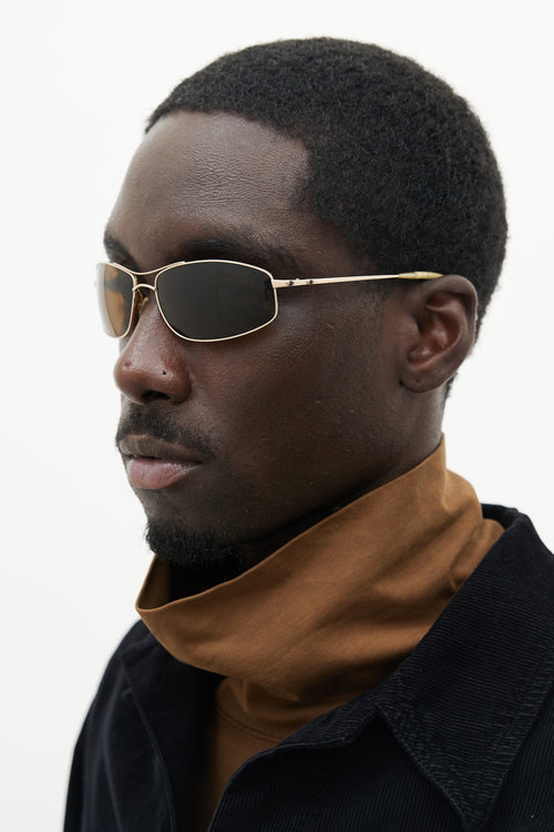 Oliver Peoples Silver & Brown Nitro 61 Sunglasses