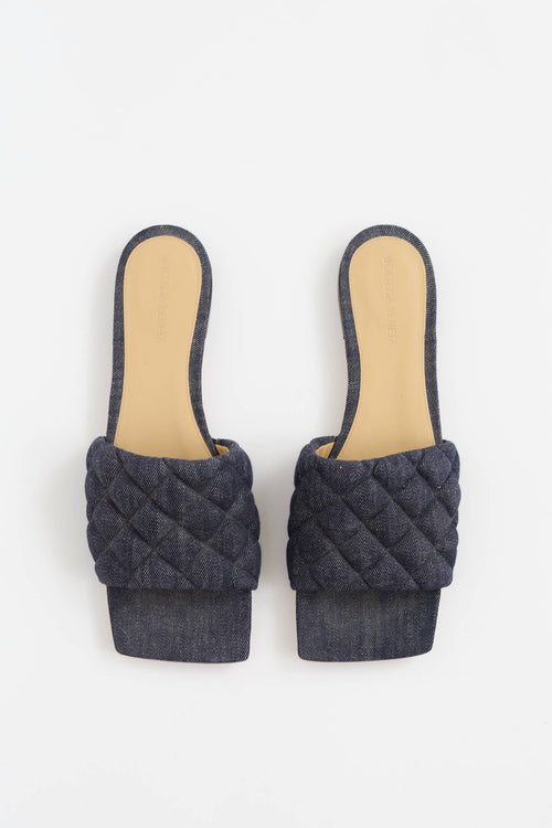 Bottega Veneta Denim Quilted Slide