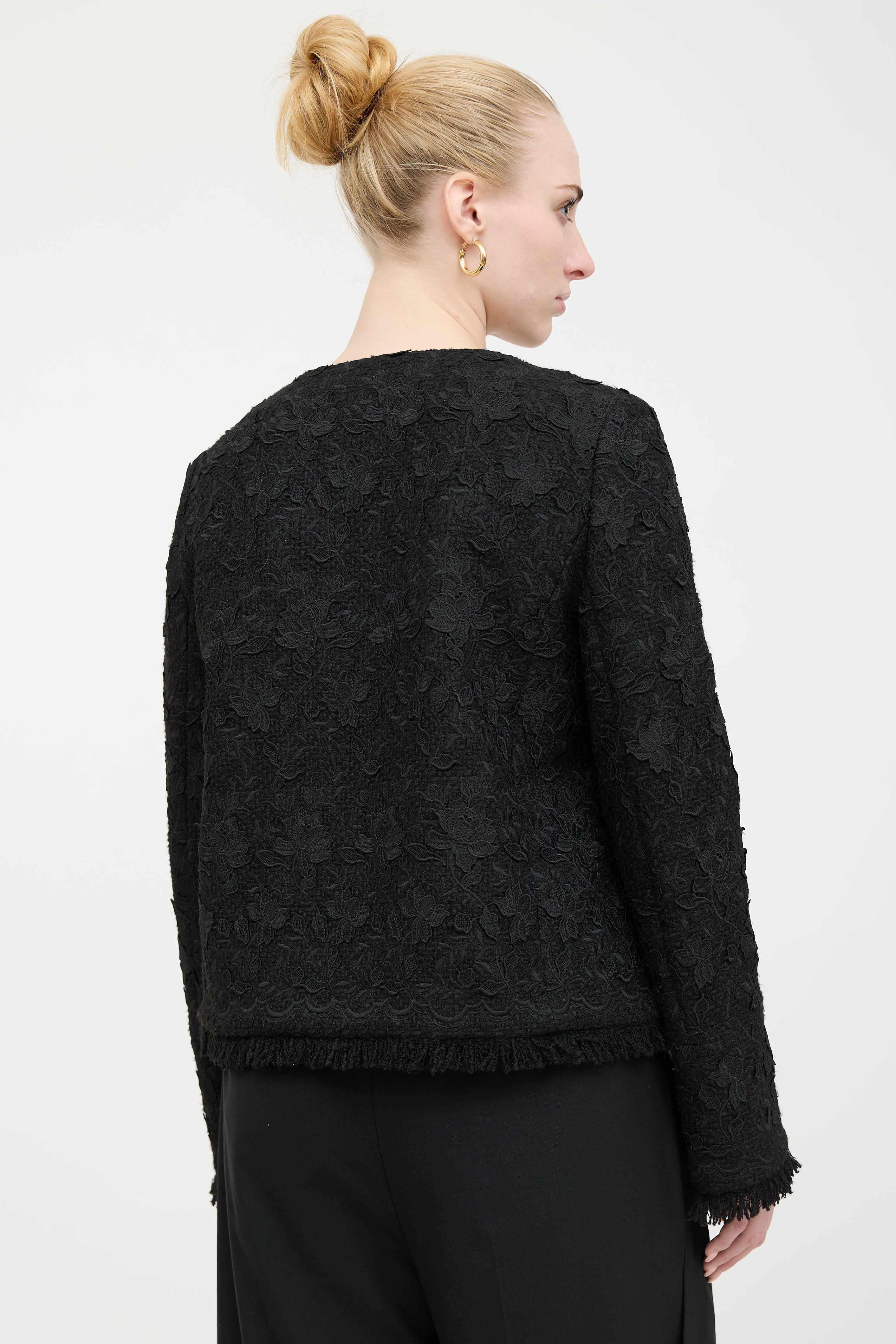 Oscar de la Renta Lace Floral Jacket