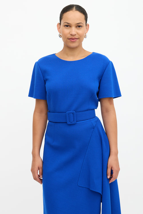 Oscar de la Renta Wool Belted Dress