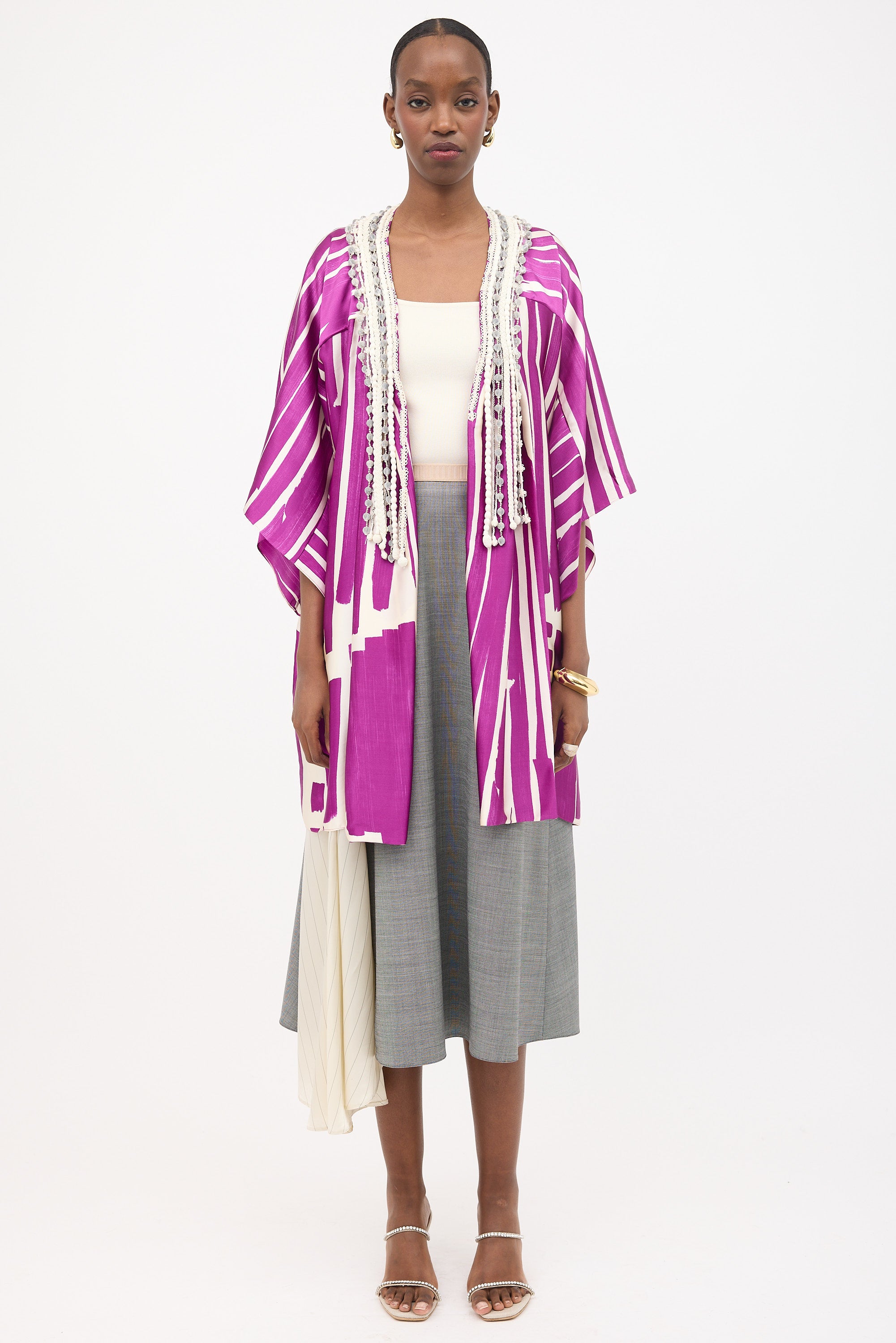 Oscar de la Renta Silk Printed Robe