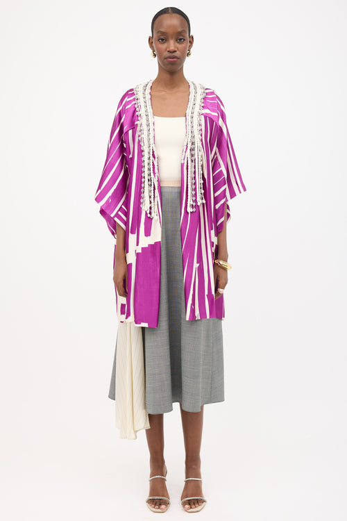 Oscar de la Renta Silk Printed Robe