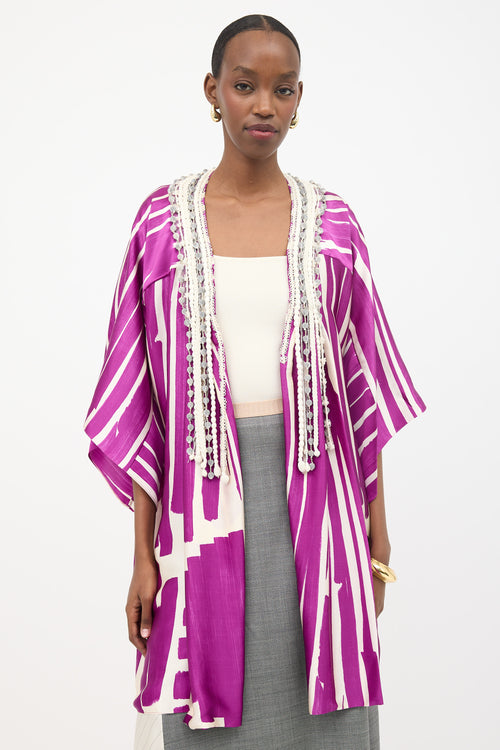 Oscar de la Renta Silk Printed Robe