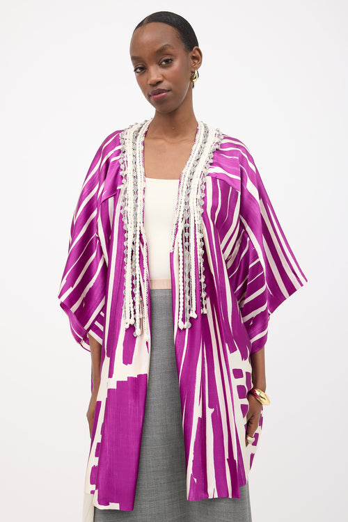 Oscar de la Renta Silk Printed Robe