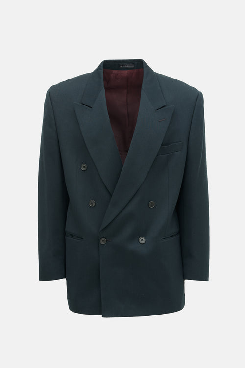 Oscar de la Renta Wool Blend Double Breasted Blazer
