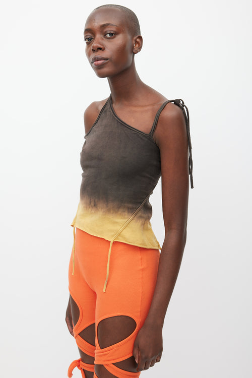 Ottolinger Brown & Yellow Asymmetrical Tie Top