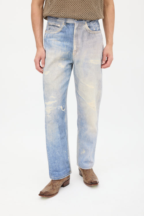Our Legacy Blue Distressed Trompe L'oeil Jeans