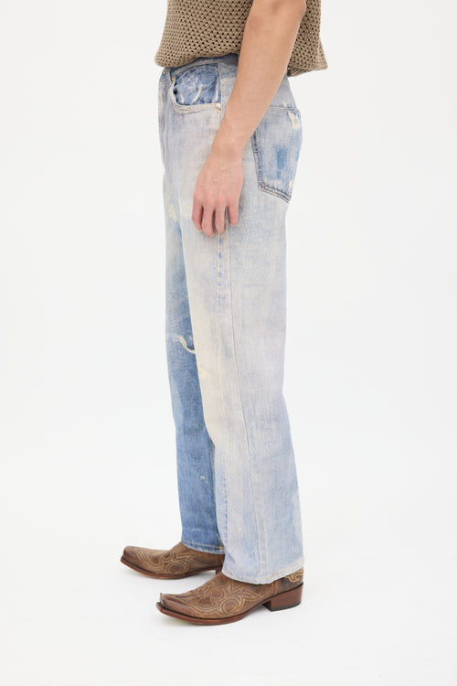 Our Legacy Blue Distressed Trompe L'oeil Jeans