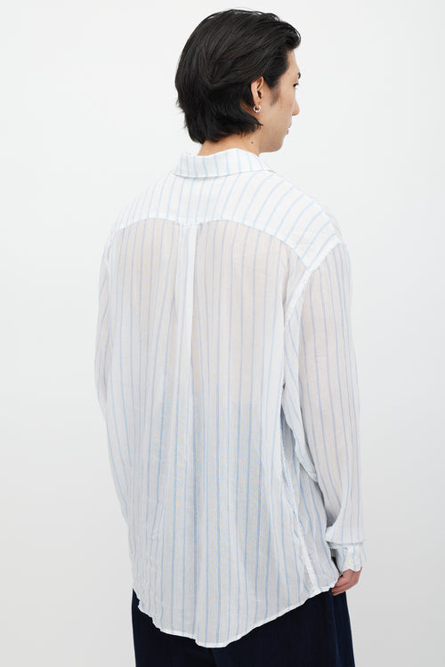 Our Legacy White & Blue Striped Shirt