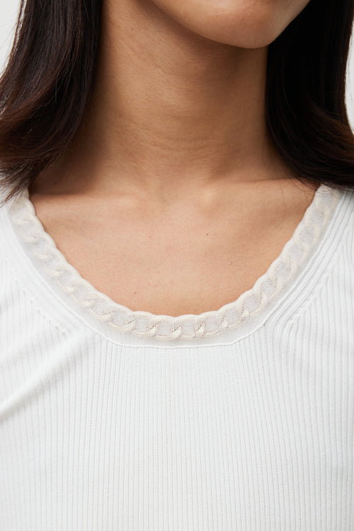 Alexander Wang White & Gold Chainlink Top