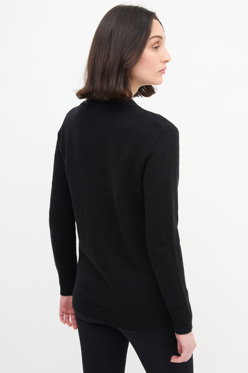 Comme des Garçons Play Black & Red Heart Logo Cardigan