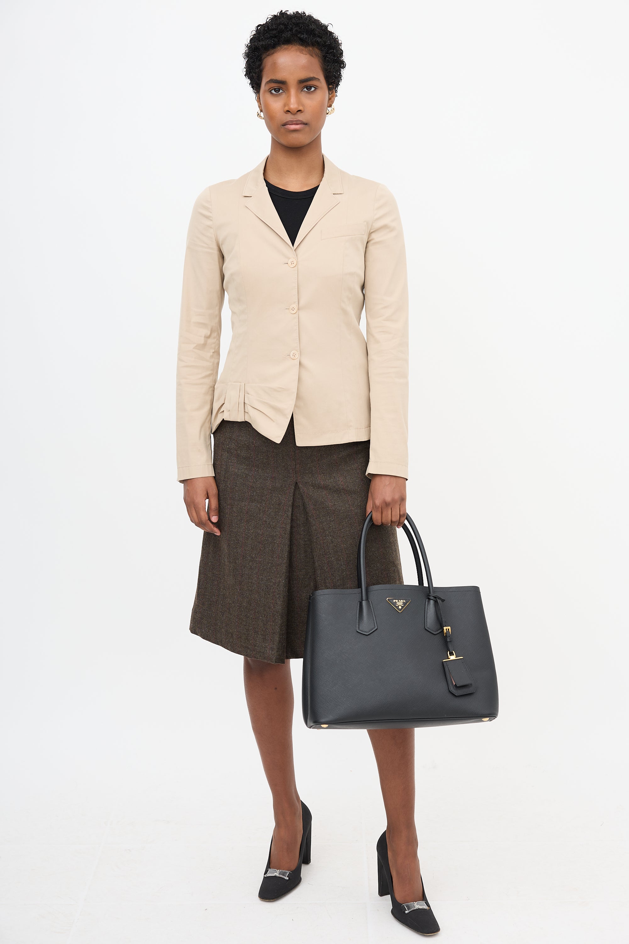 Prada Saffiano Leather Small Double Bag
