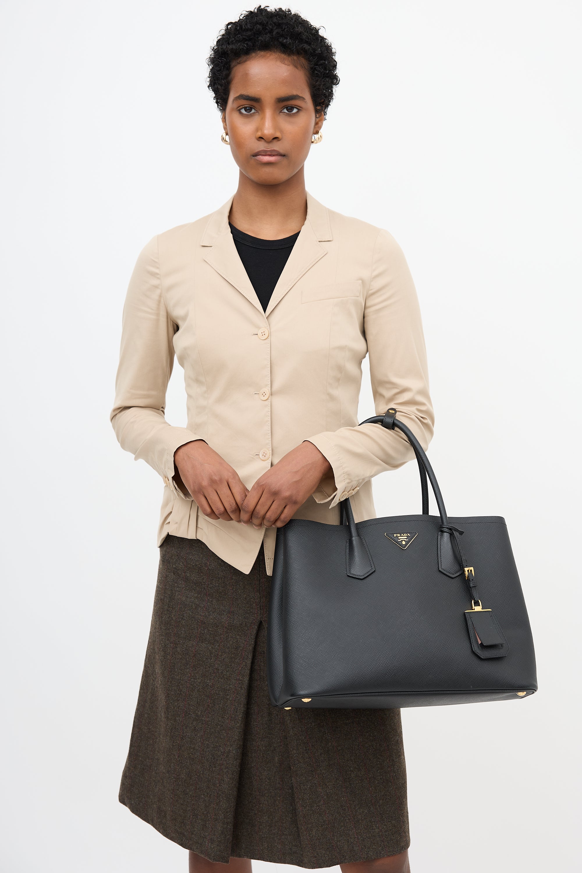 Prada Saffiano Leather Small Double Bag