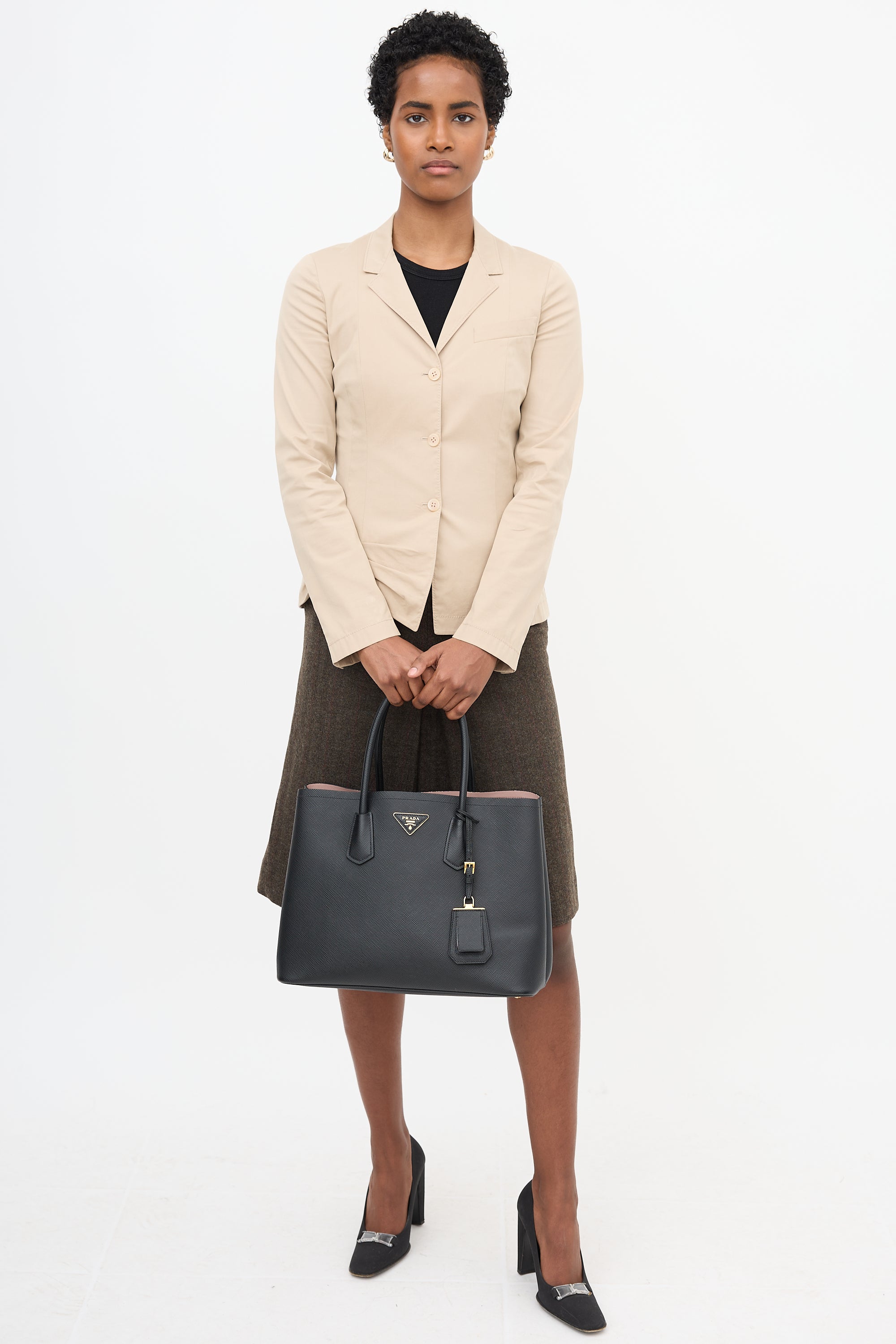 Prada Saffiano Leather Small Double Bag