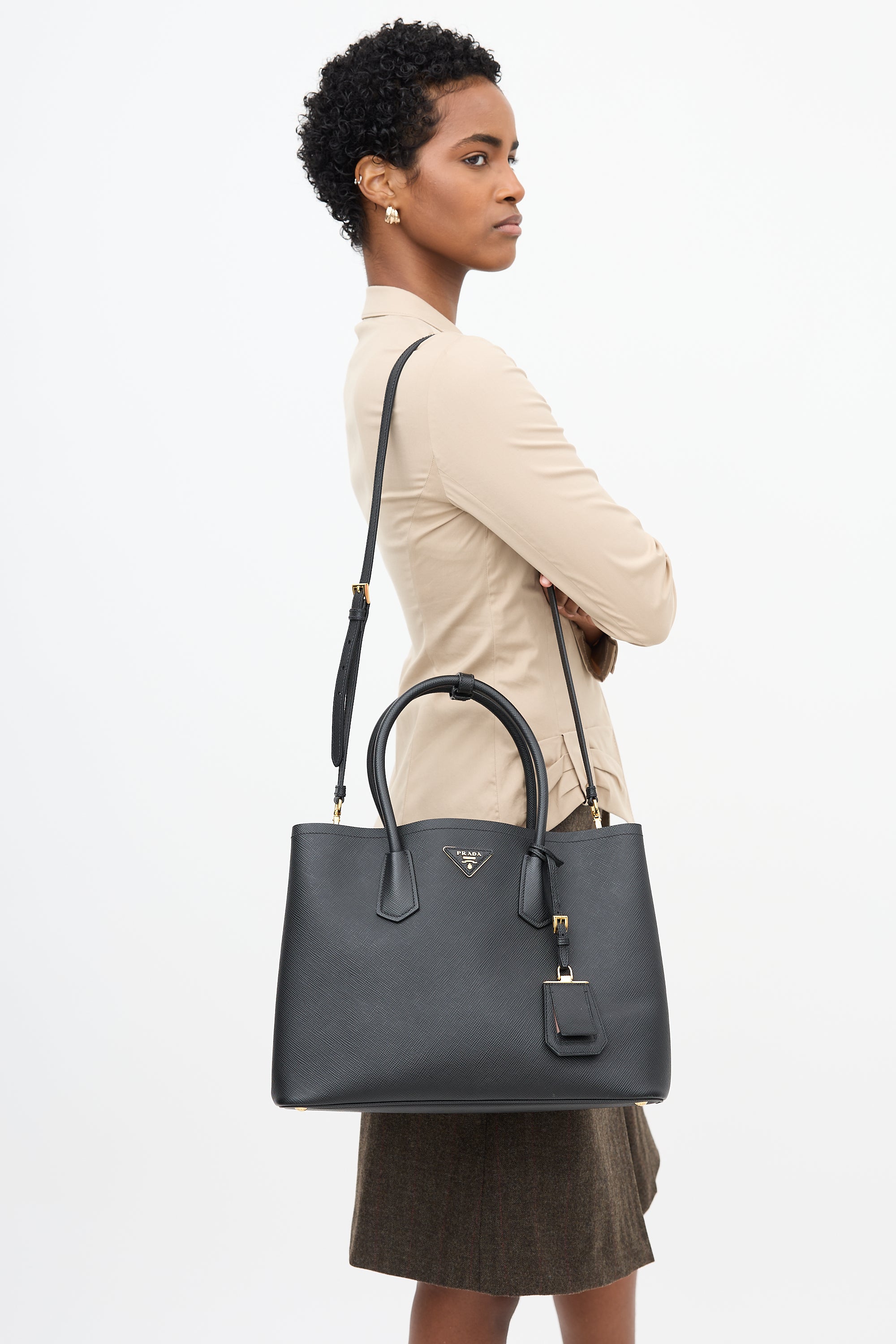 Prada Saffiano Leather Small Double Bag