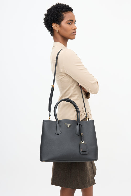 Prada Saffiano Leather Small Double Bag