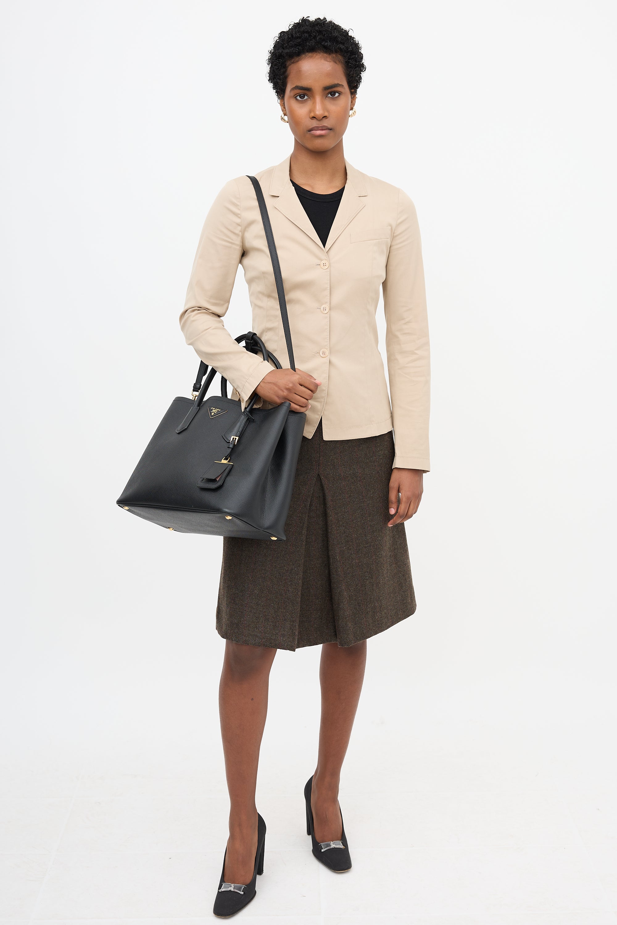 Prada Saffiano Leather Small Double Bag