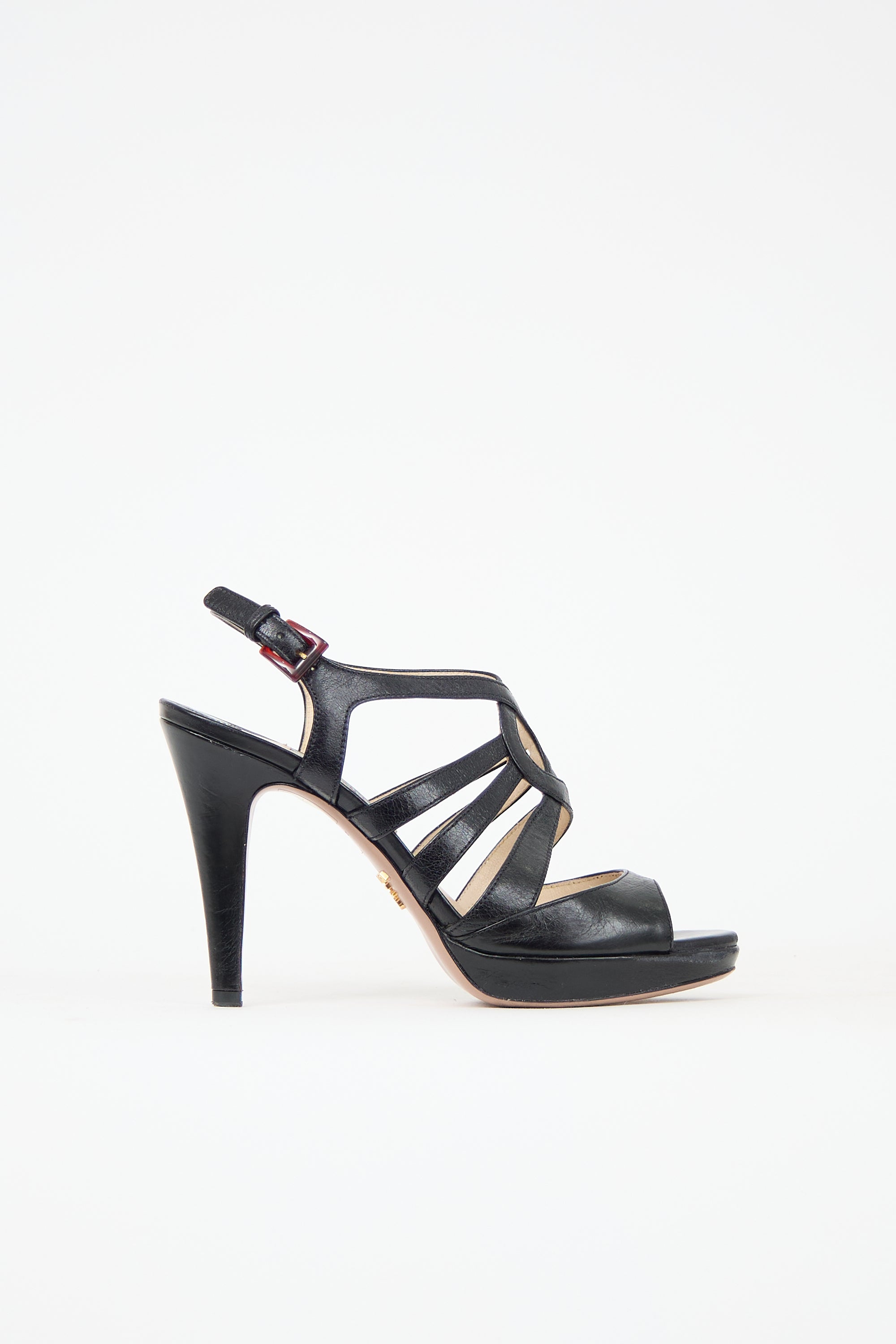 Prada Leather Caged Slingback Heel