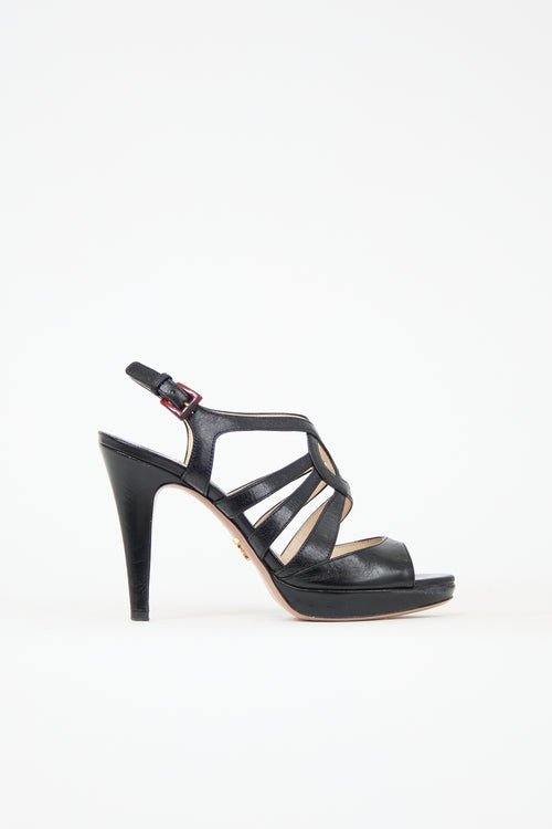Prada Leather Caged Slingback Heel
