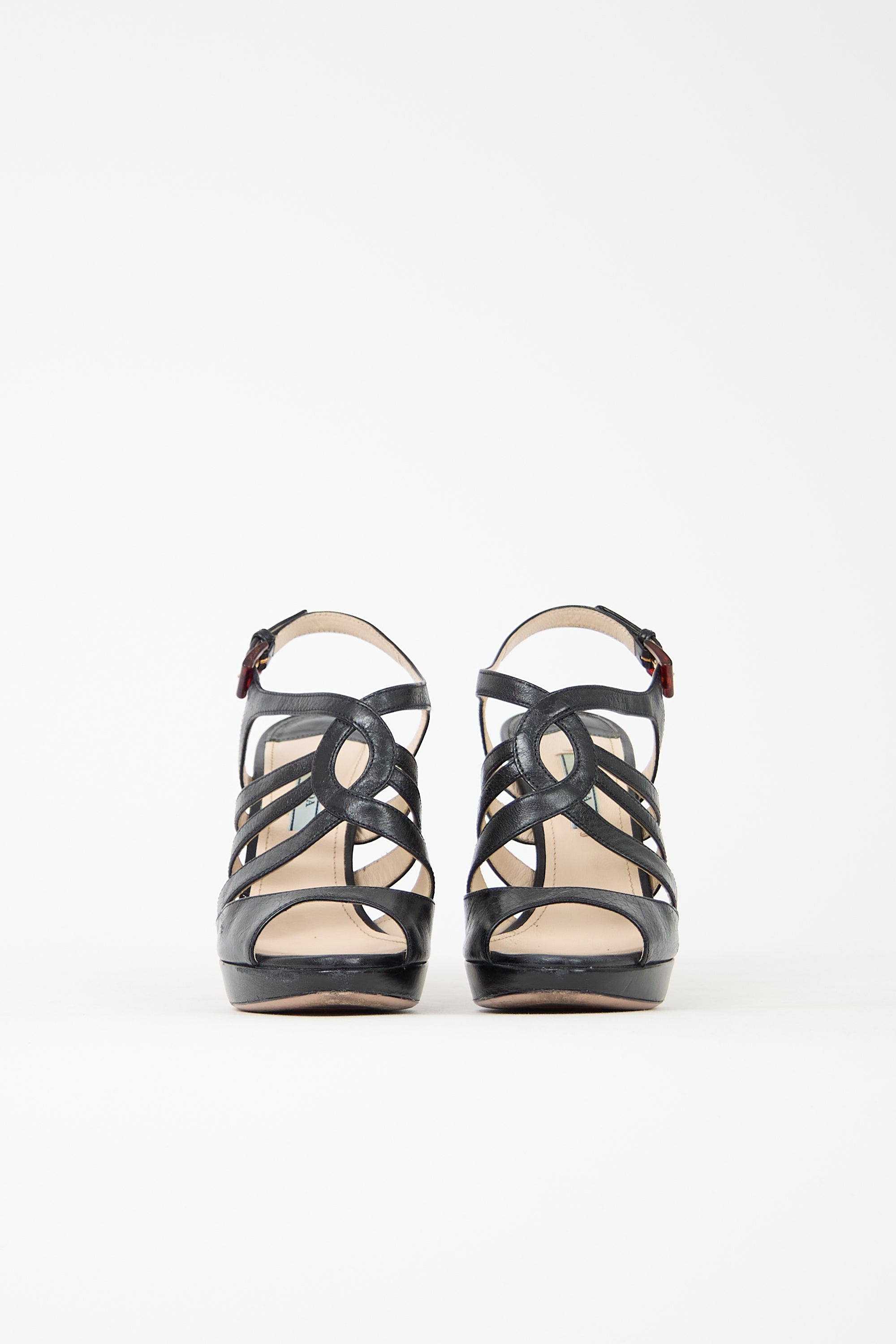 Prada Leather Caged Slingback Heel