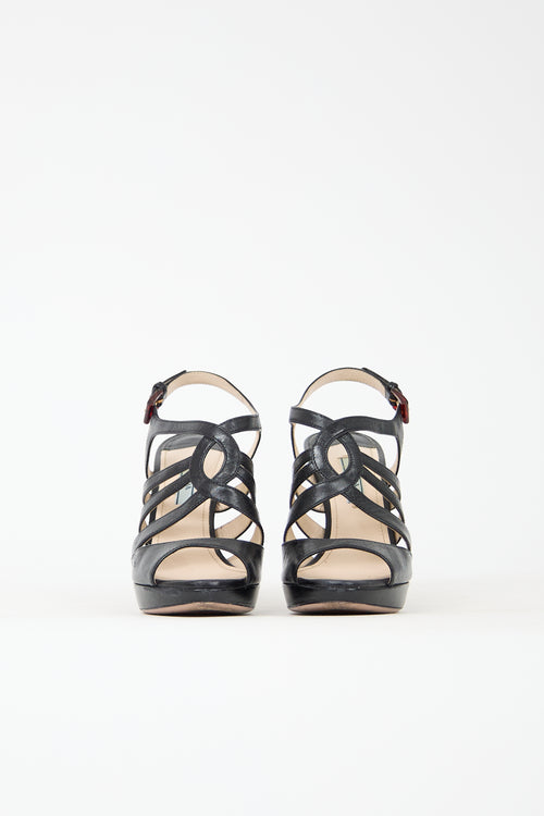 Prada Leather Caged Slingback Heel