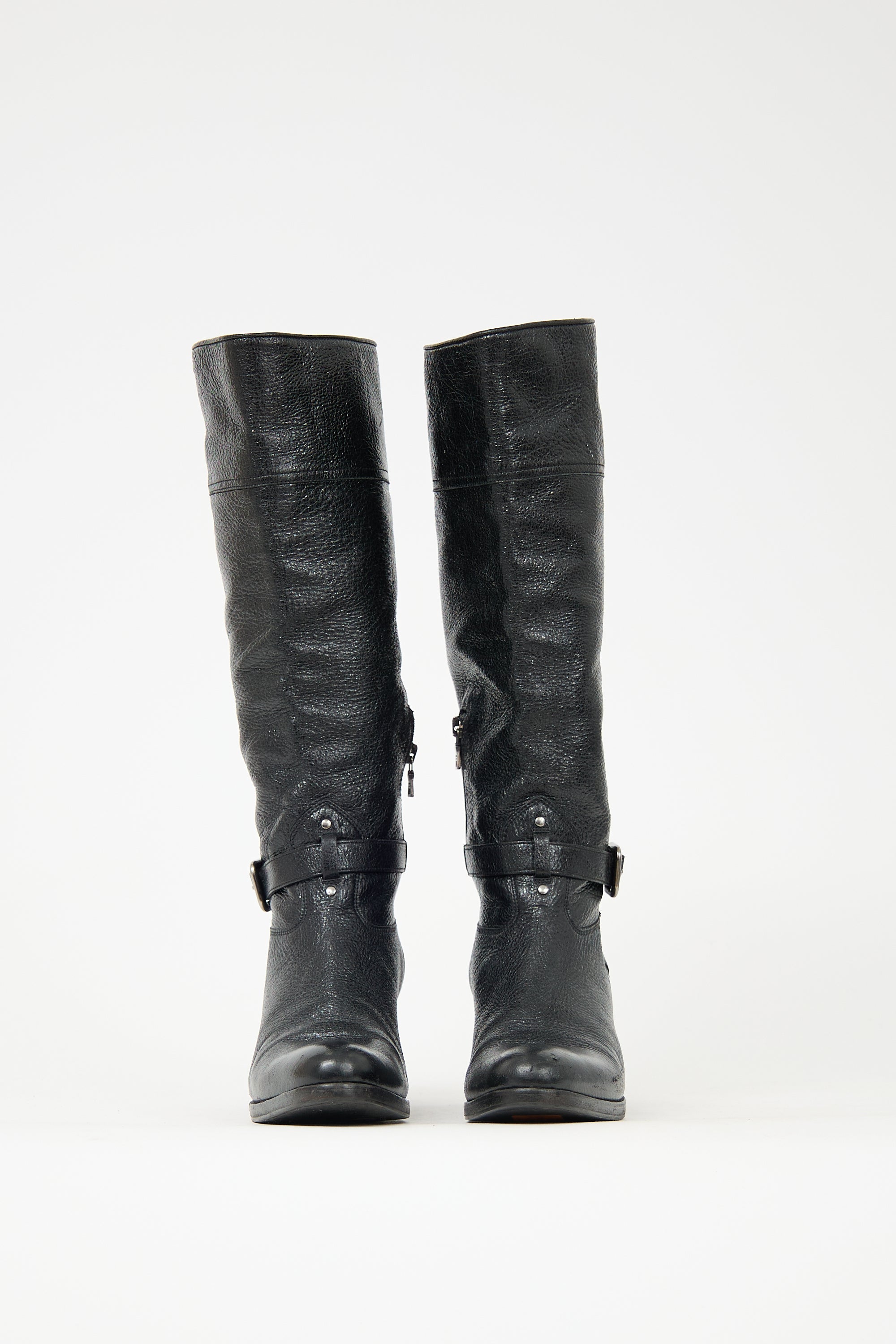 Prada Patent Leather Buckle Boot