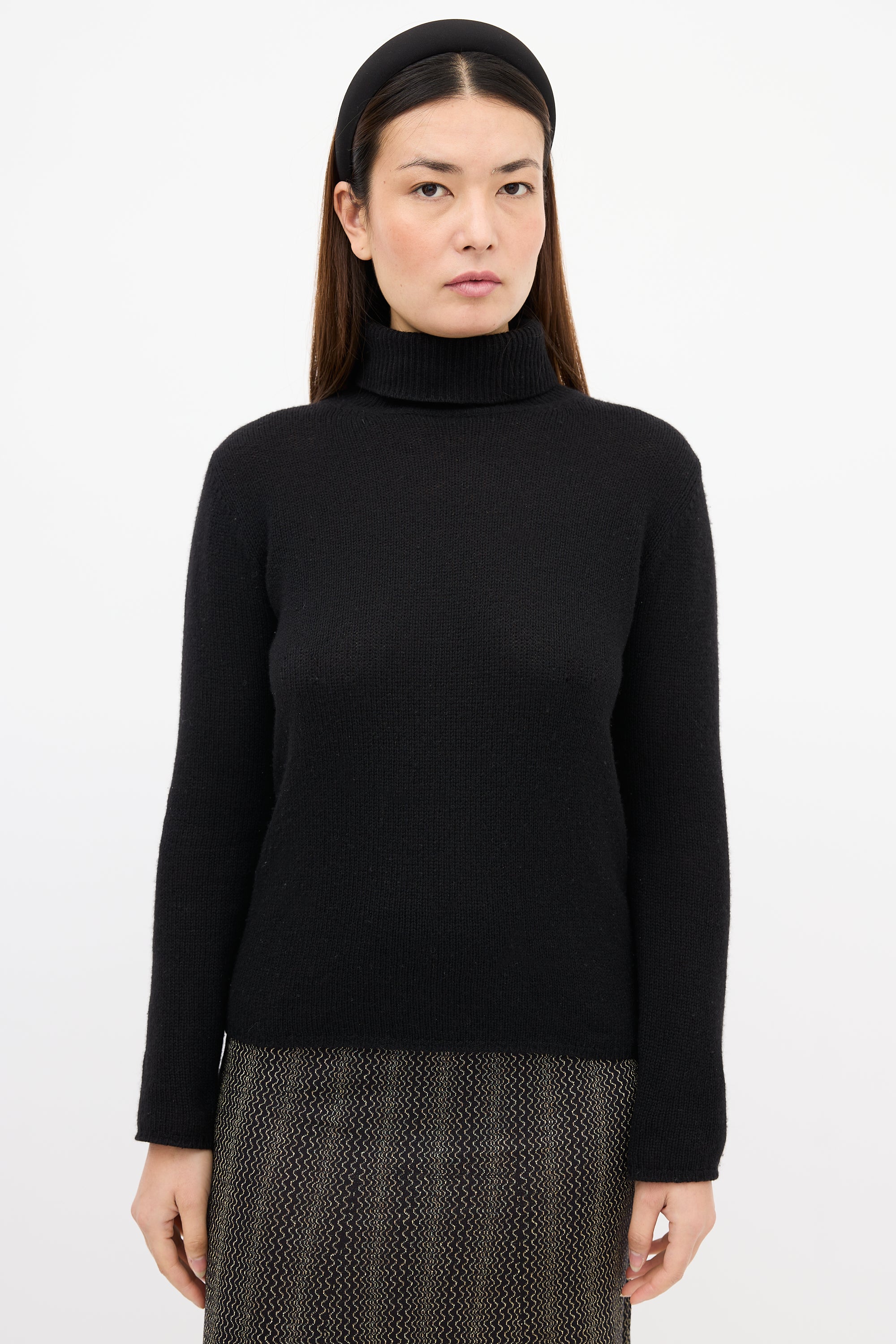 Prada Black Knit Turtleneck Sweater