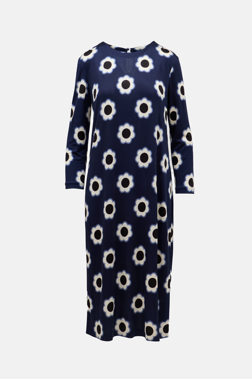 Prada 2013 Silk Jersey Floral Dress