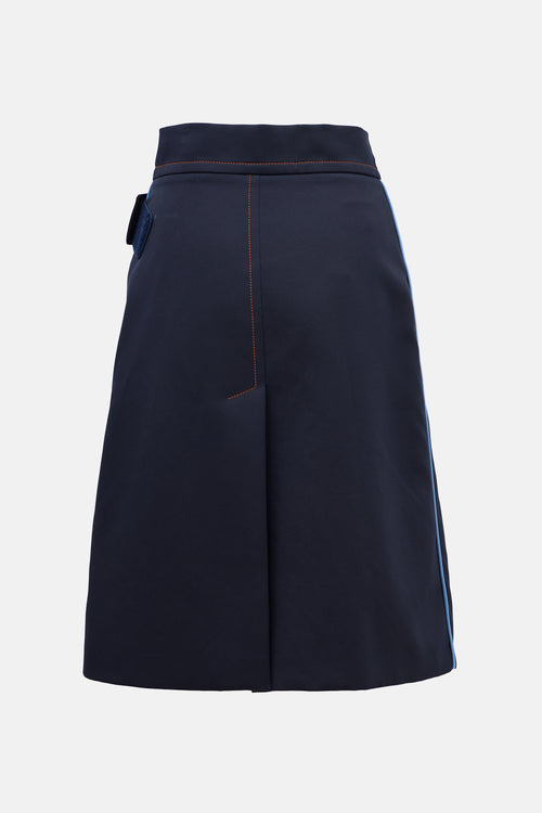 Prada 2018 Rubberized Logo Wrap Skirt