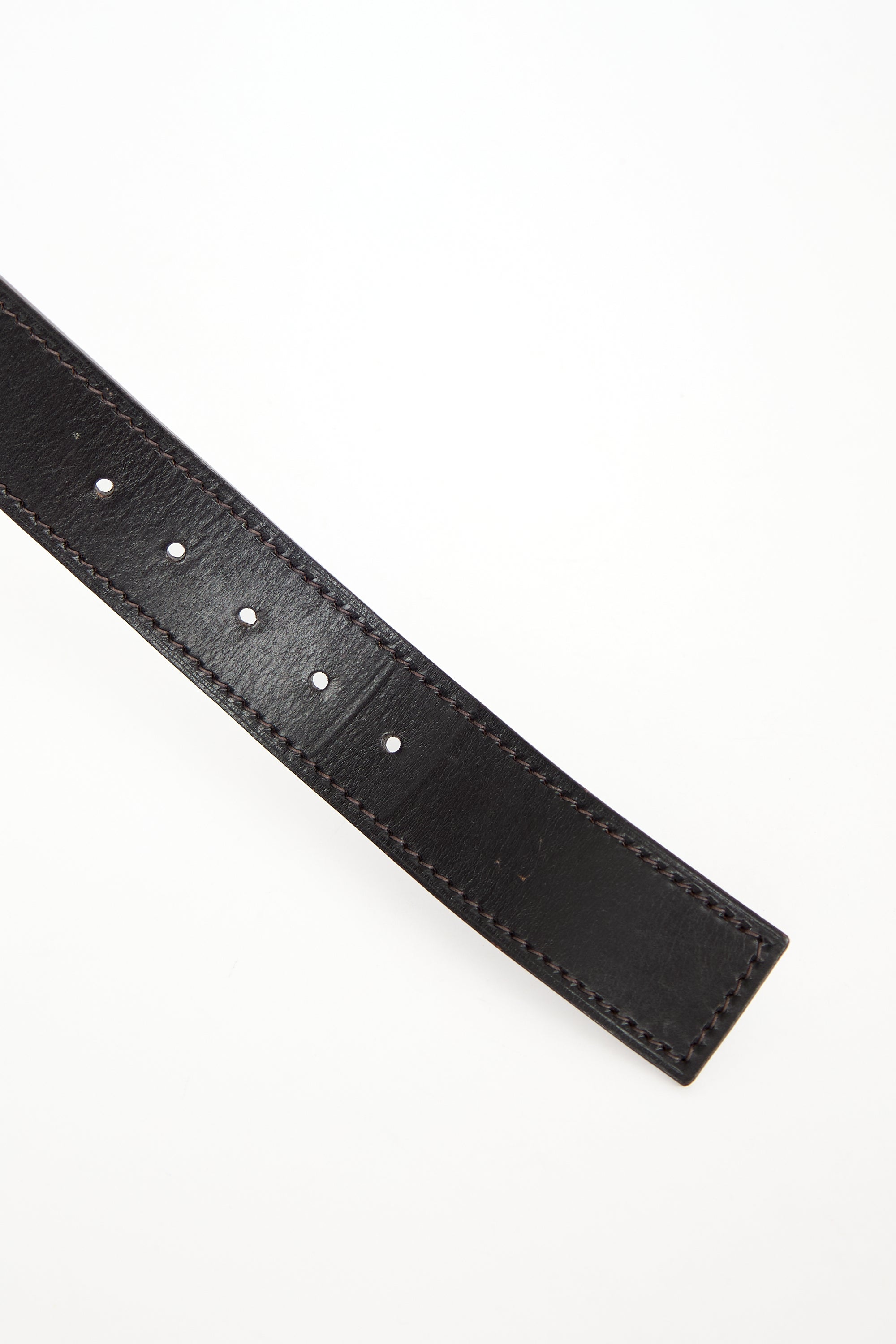 Prada Vintage Leather Geometric Buckle Belt