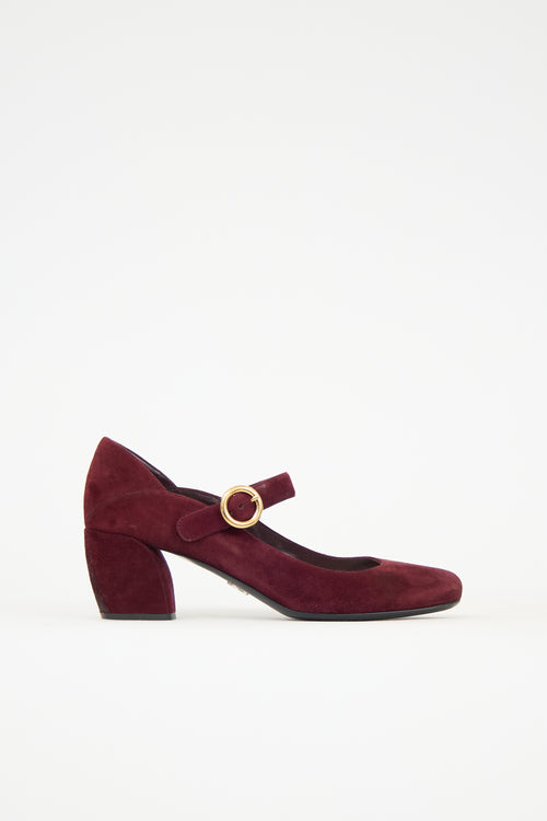Prada Suede Mary Jane Heel