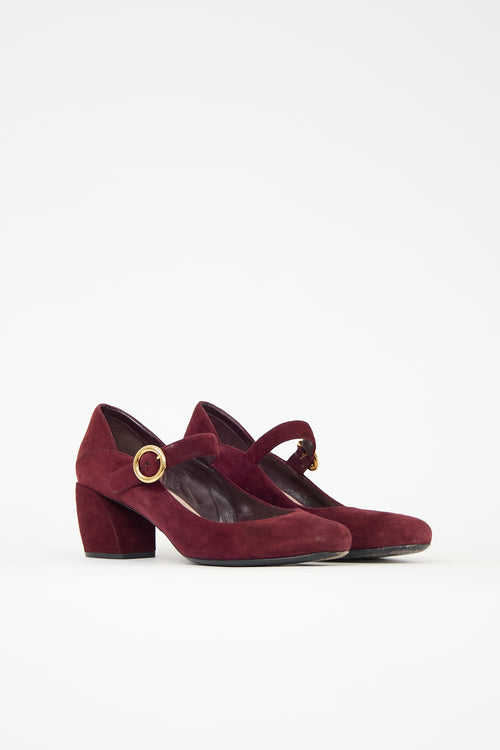 Prada Suede Mary Jane Heel