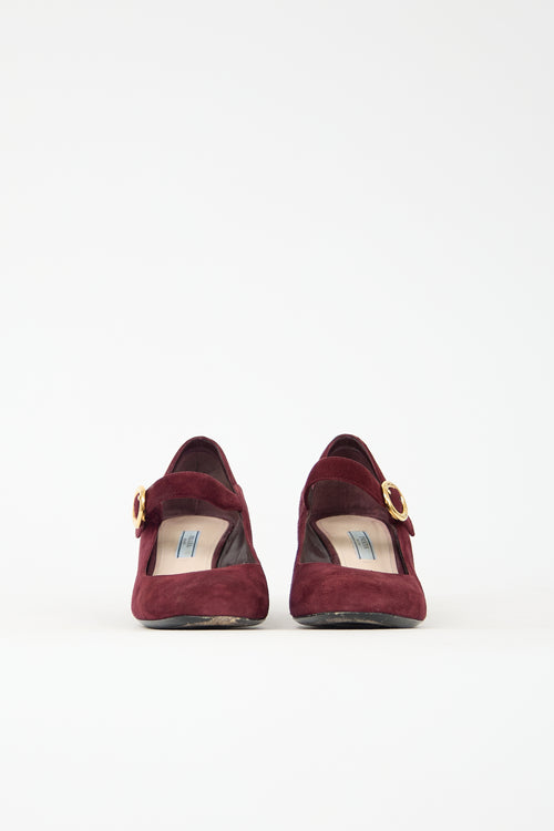 Prada Suede Mary Jane Heel