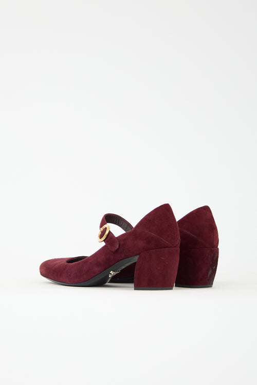 Prada Suede Mary Jane Heel