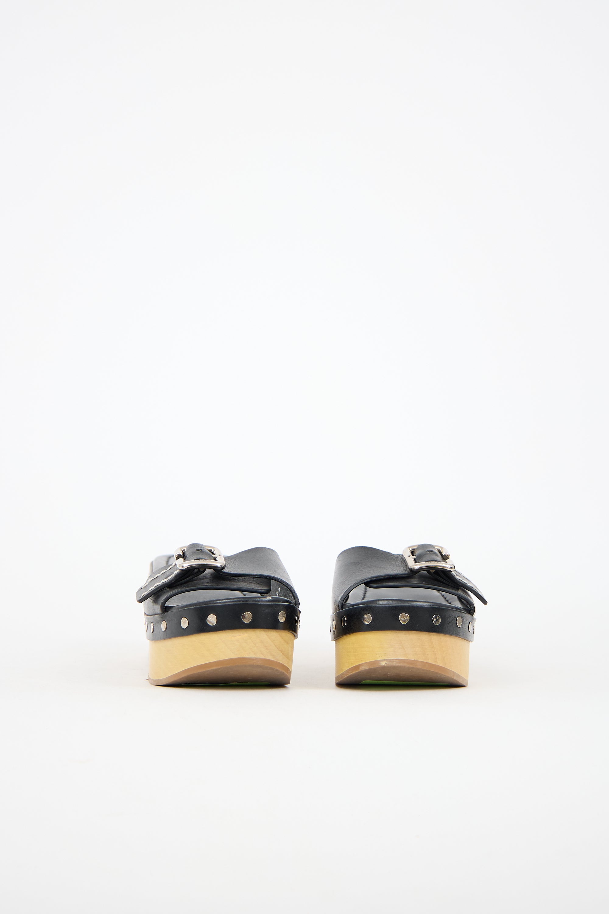 Prada Leather Buckle Clog