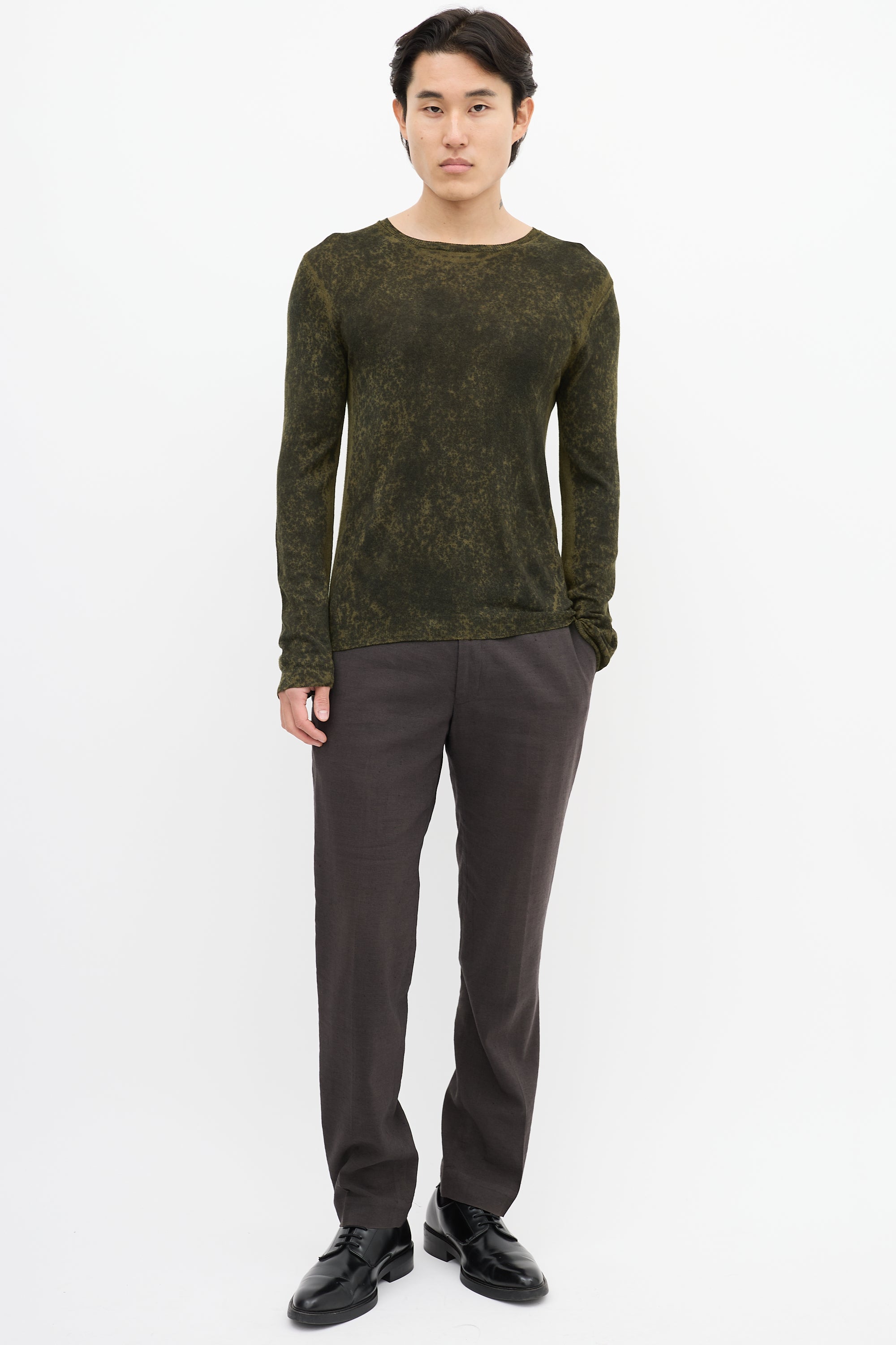 Prada Green & Black Dyed Sweater