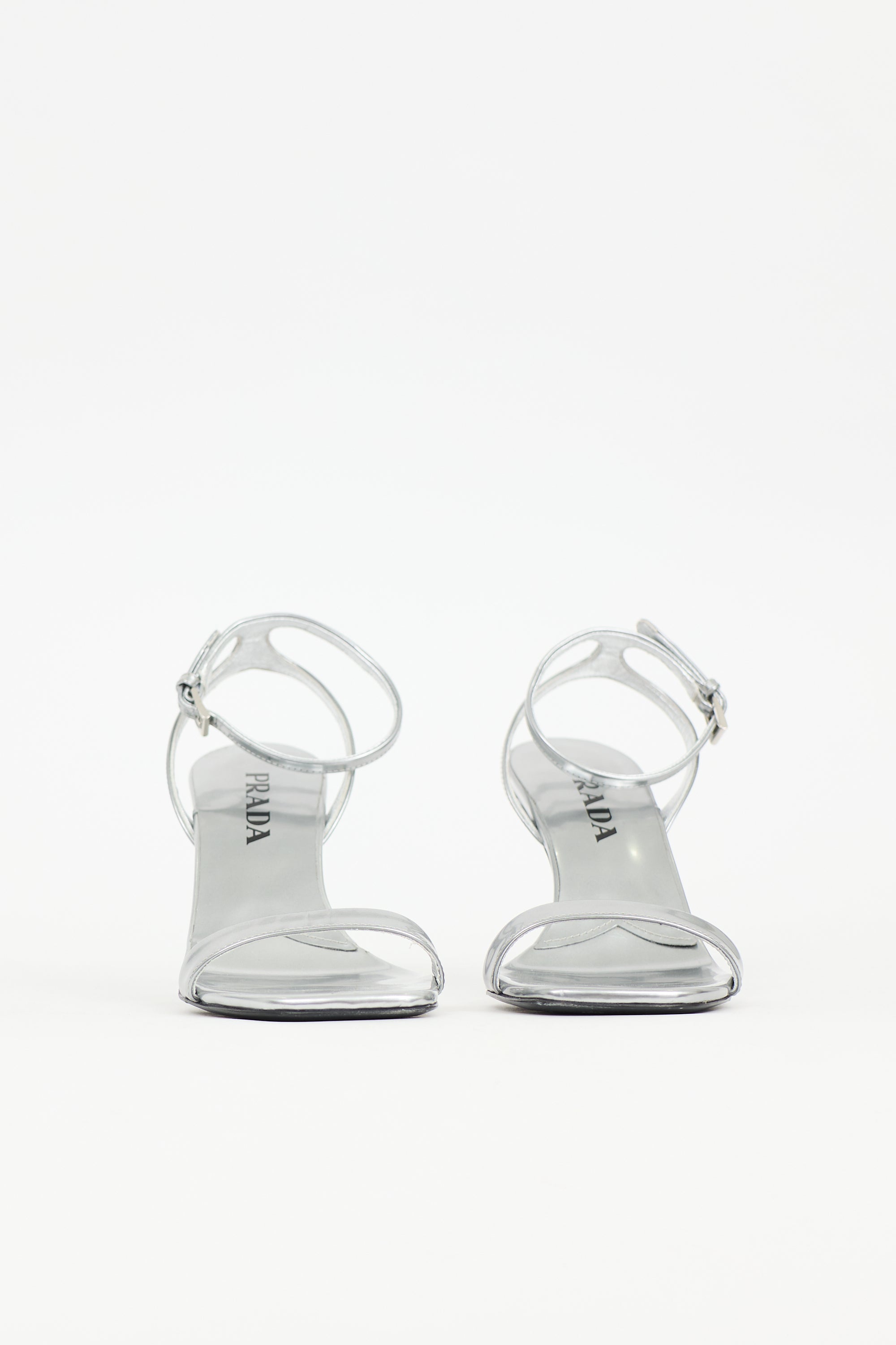 Prada Leather Triangle Logo Sandal