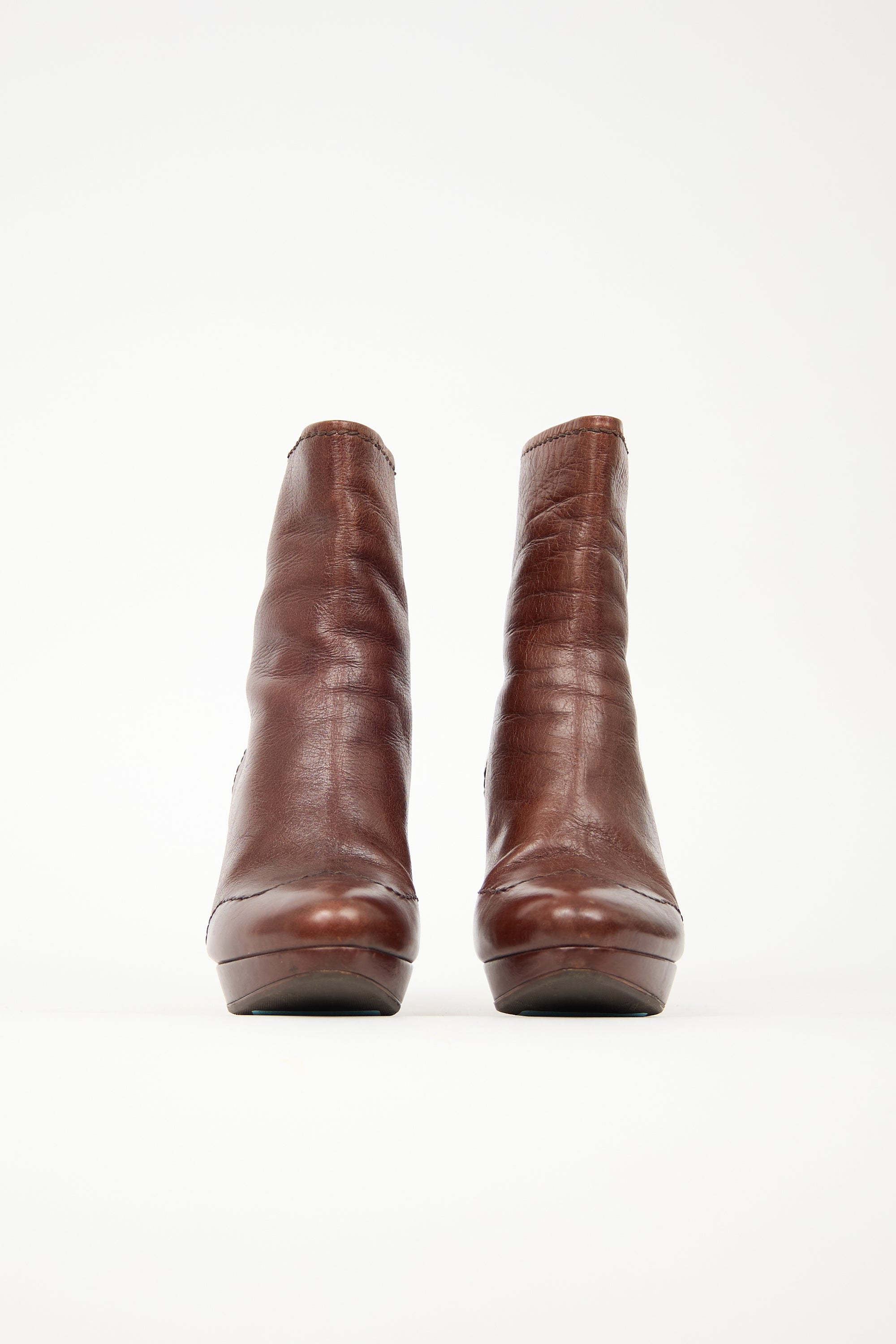 Prada Leather Embroidered Boot