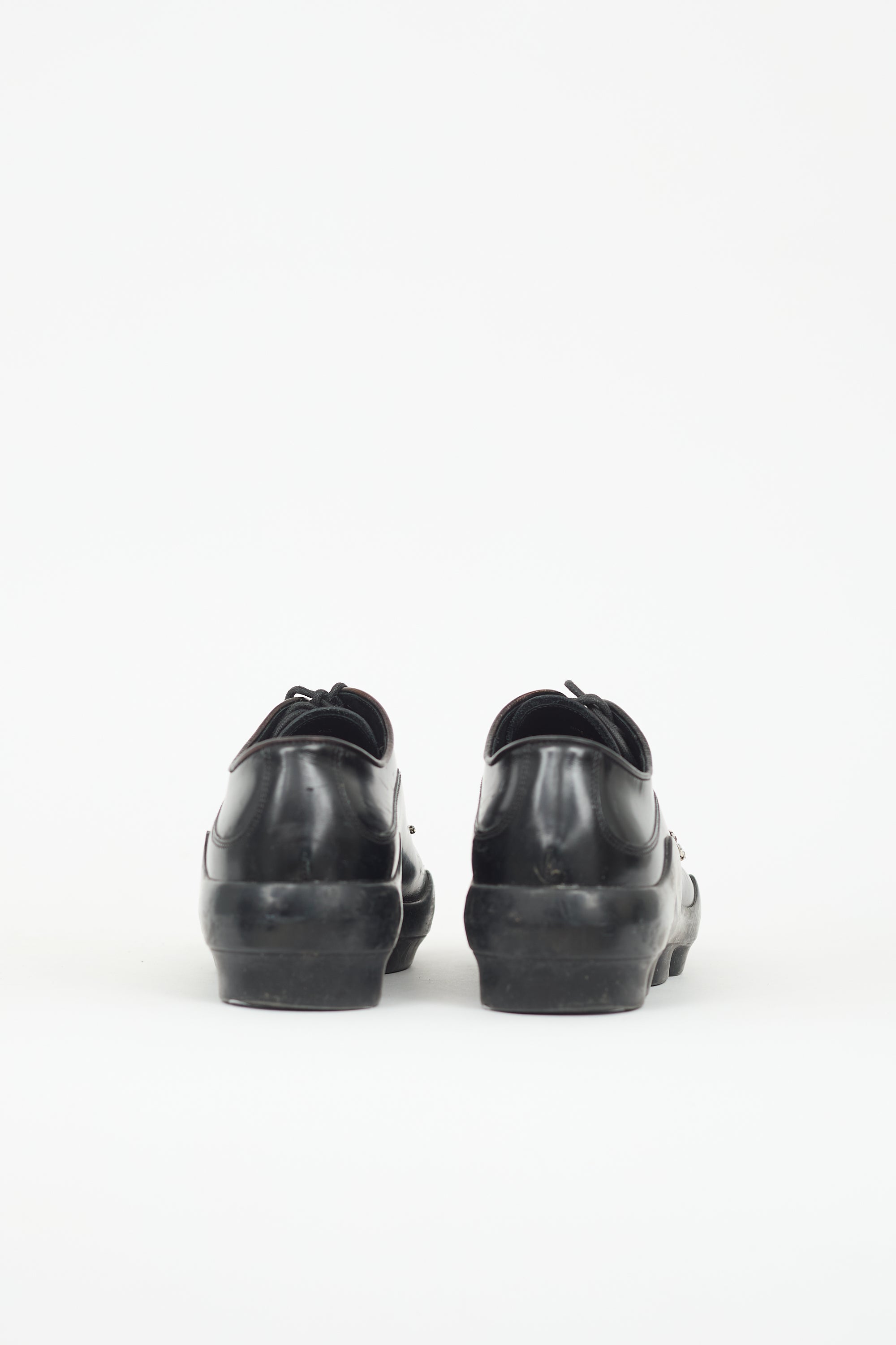 Prada Leather Crystal Embellished Oxford