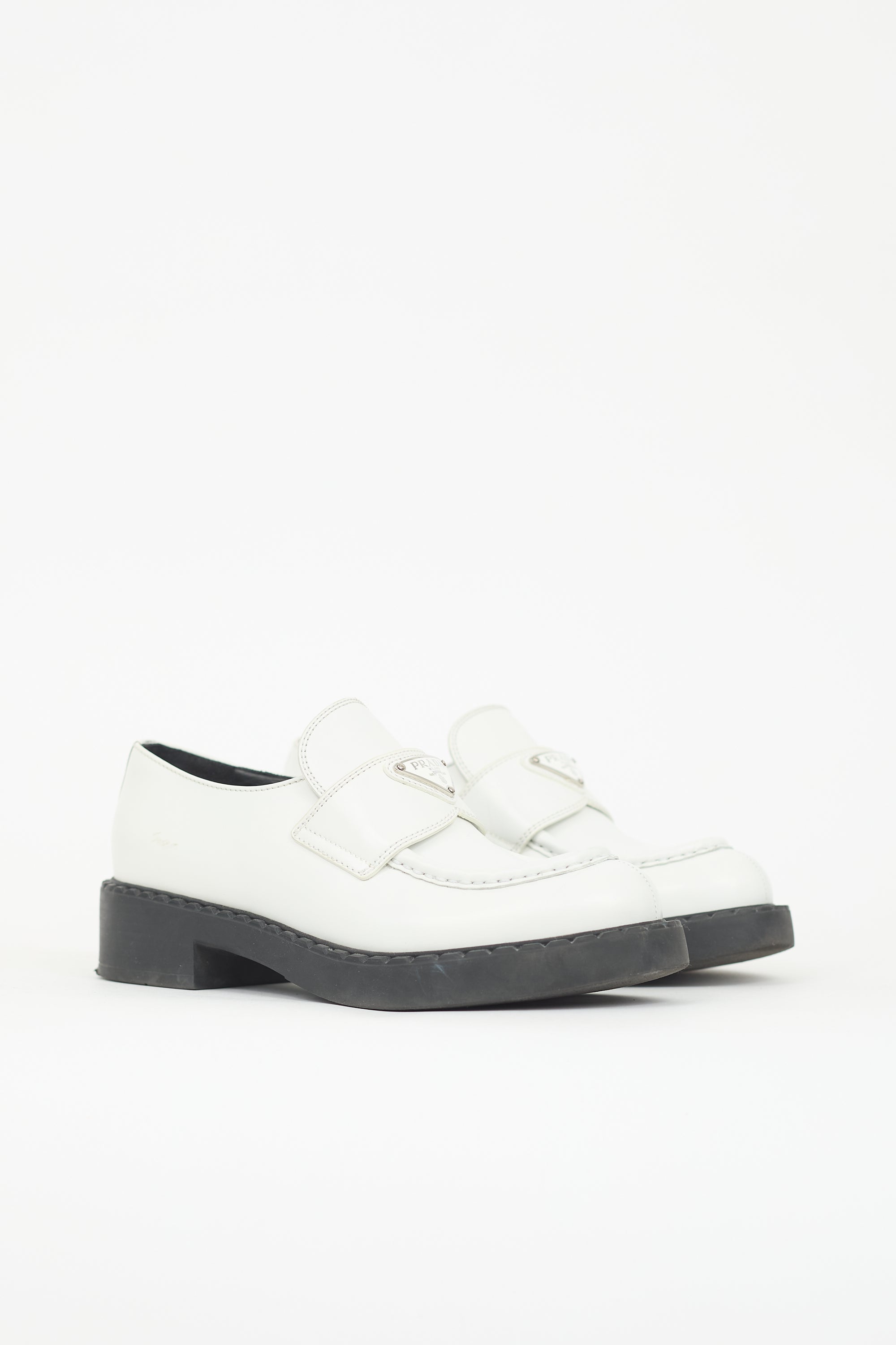 Prada Leather Logo Loafer