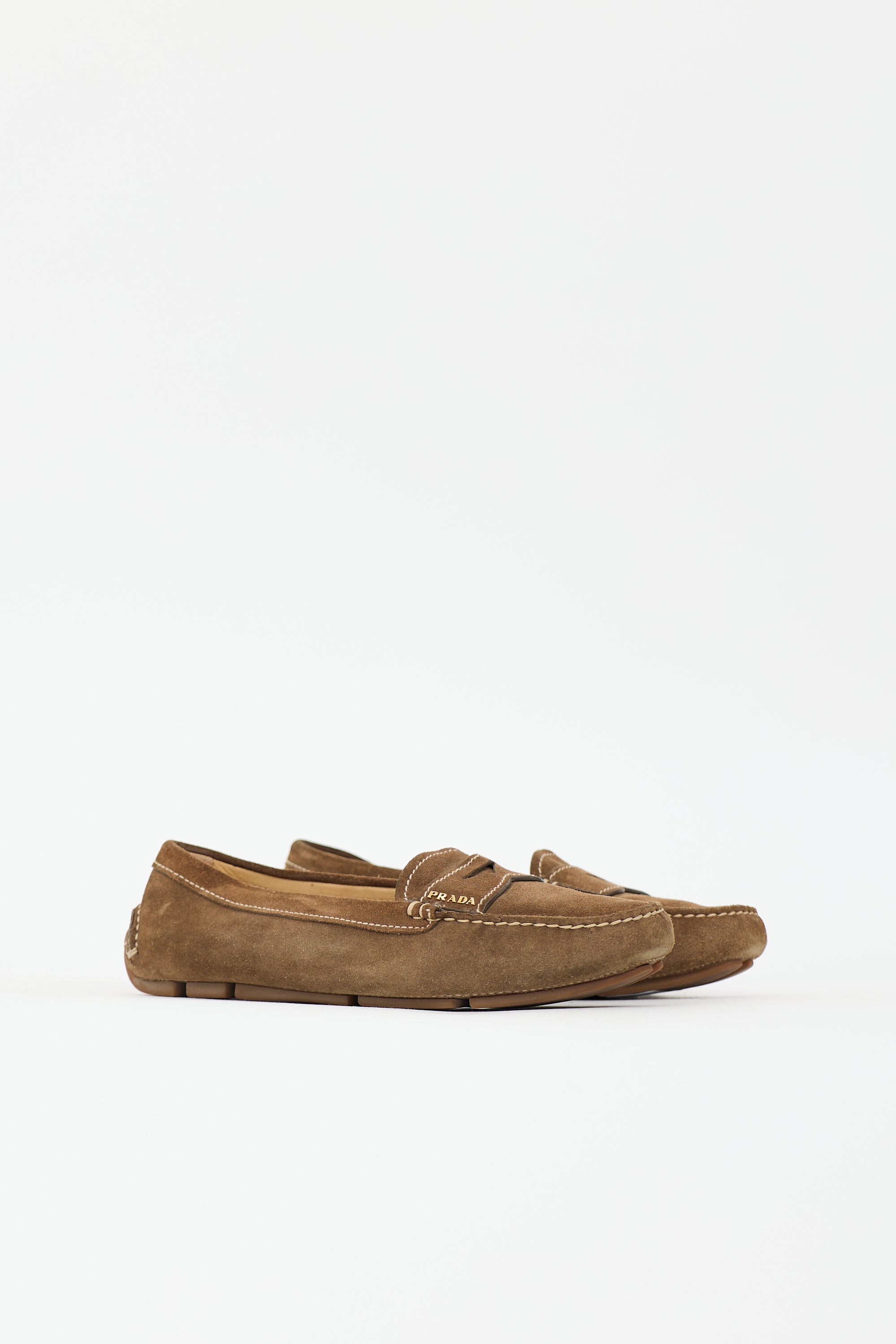 Prada Suede Logo Loafer